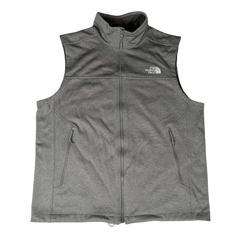 The North Face Mens Apex Bionic WindWall Vest Grey Heather Softshell Full Zip L